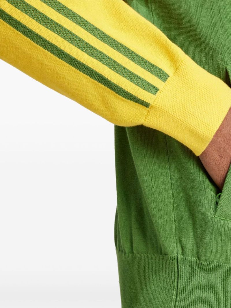 X Wales Bonner Green Knitted Track Jacket
