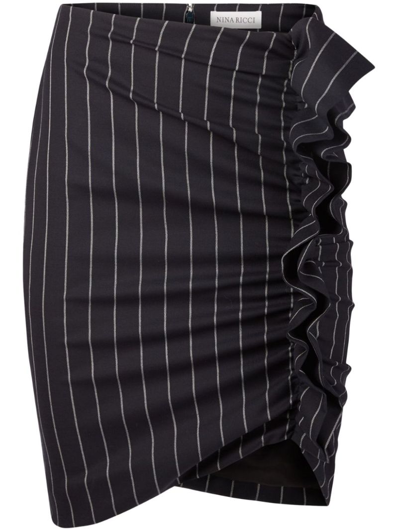 Pinstriped Draped Skirt