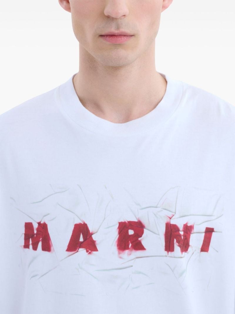 White Logo-print Cotton T-shirt