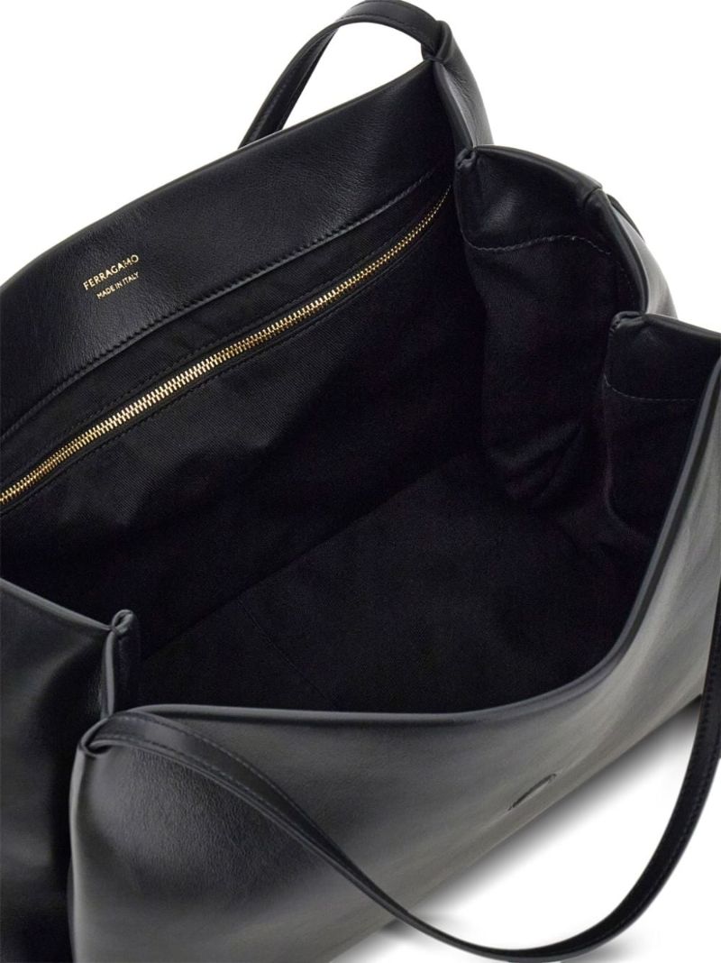 Medium Gancini Leather Tote Bag