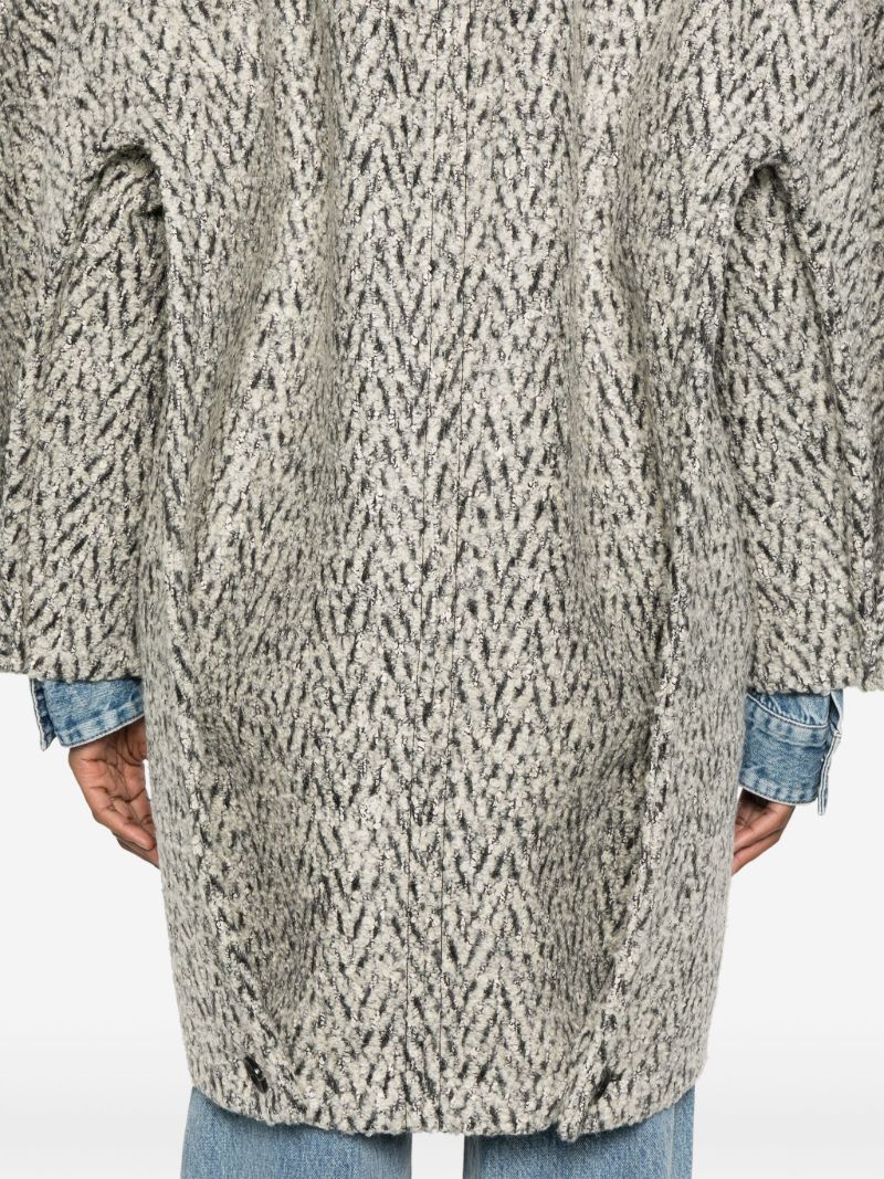 Contrasting Collar Coat