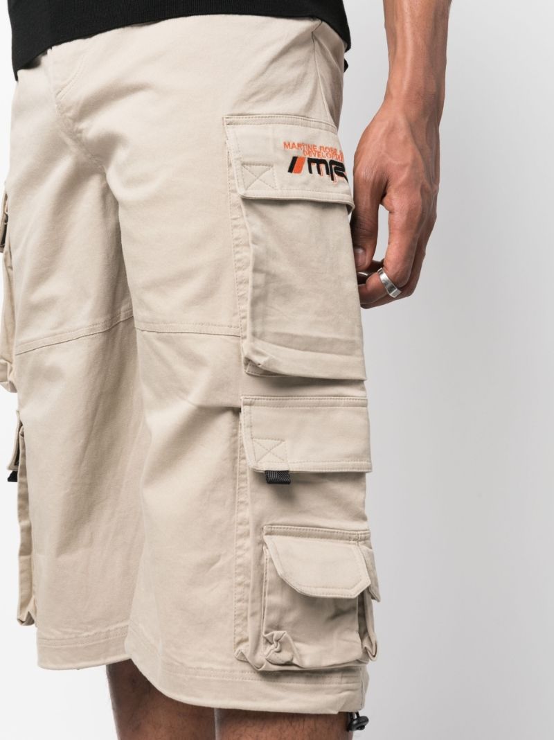 Neutral Wide-leg Cotton Cargo Shorts