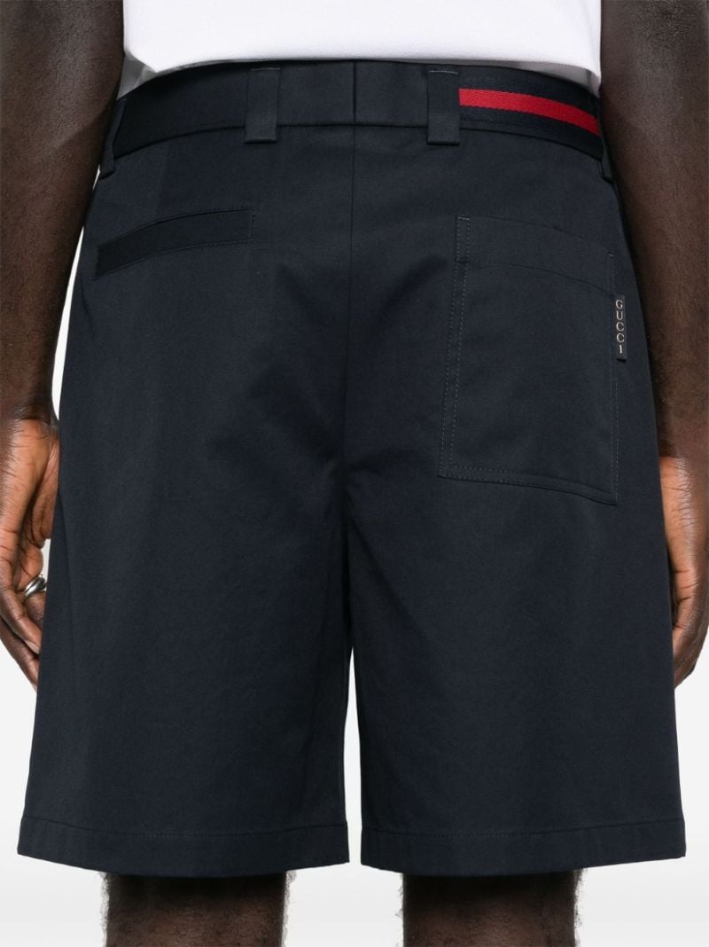 Blue Cotton Wide-leg Shorts