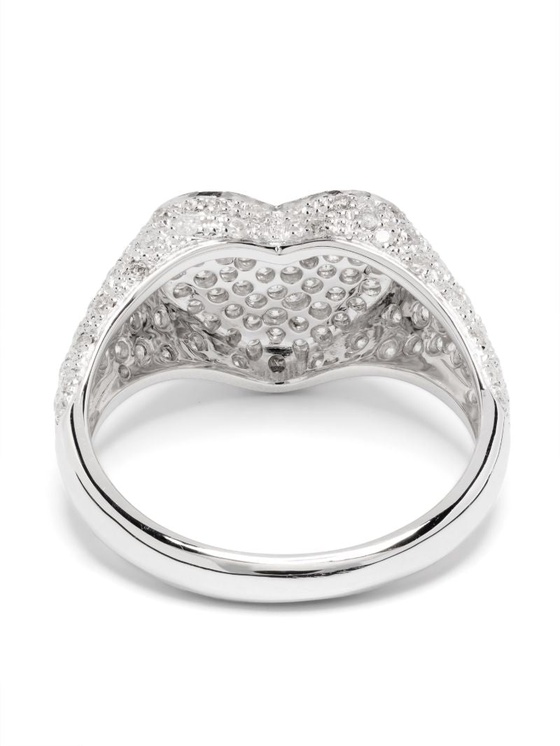9k White Gold Mini Coeur Diamond Ring