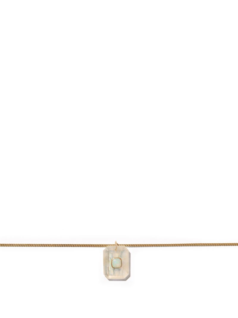 9k Yellow Gold Moonstone Necklace