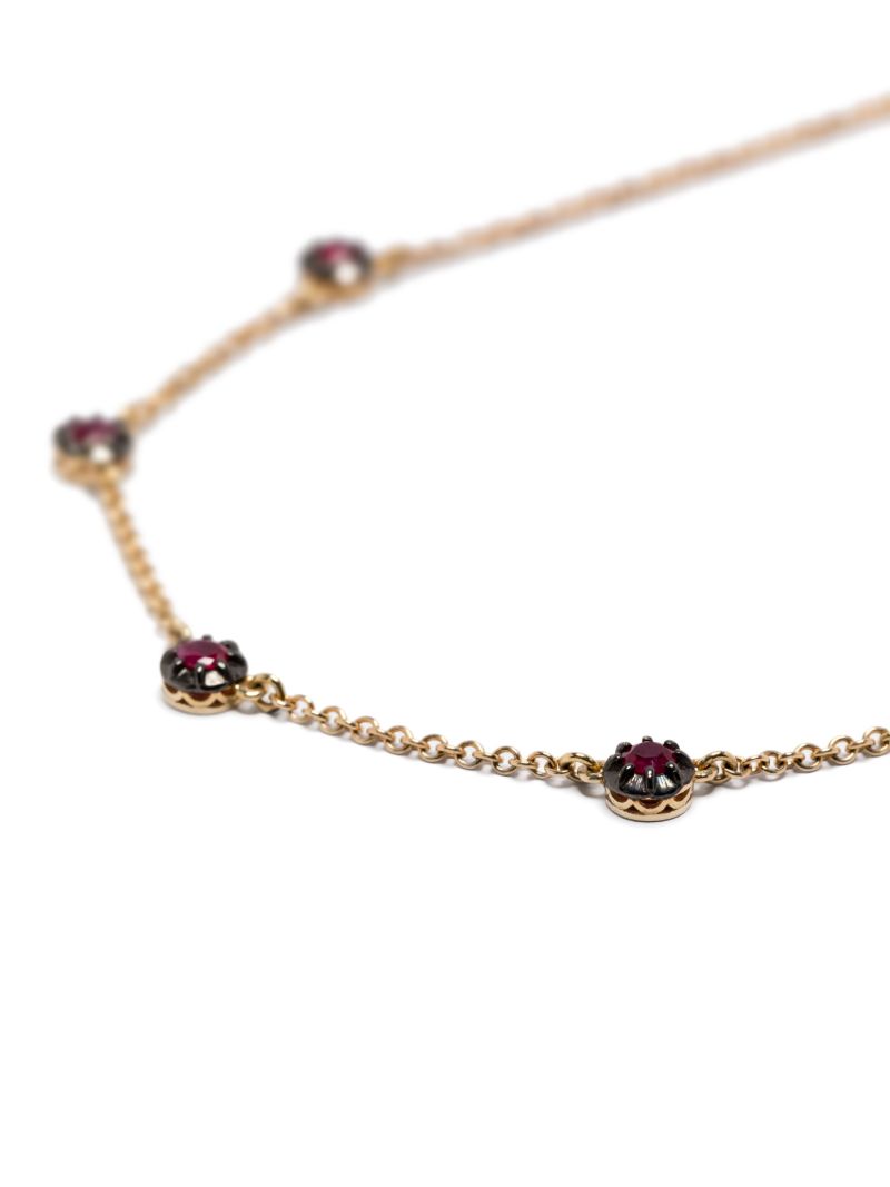 18k Yellow Gold Diamond and Ruby Necklace4