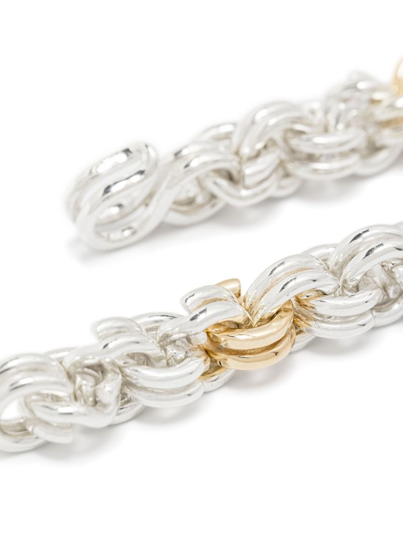 14k Yellow Gold and Sterling Silver Keyring Bracelet
