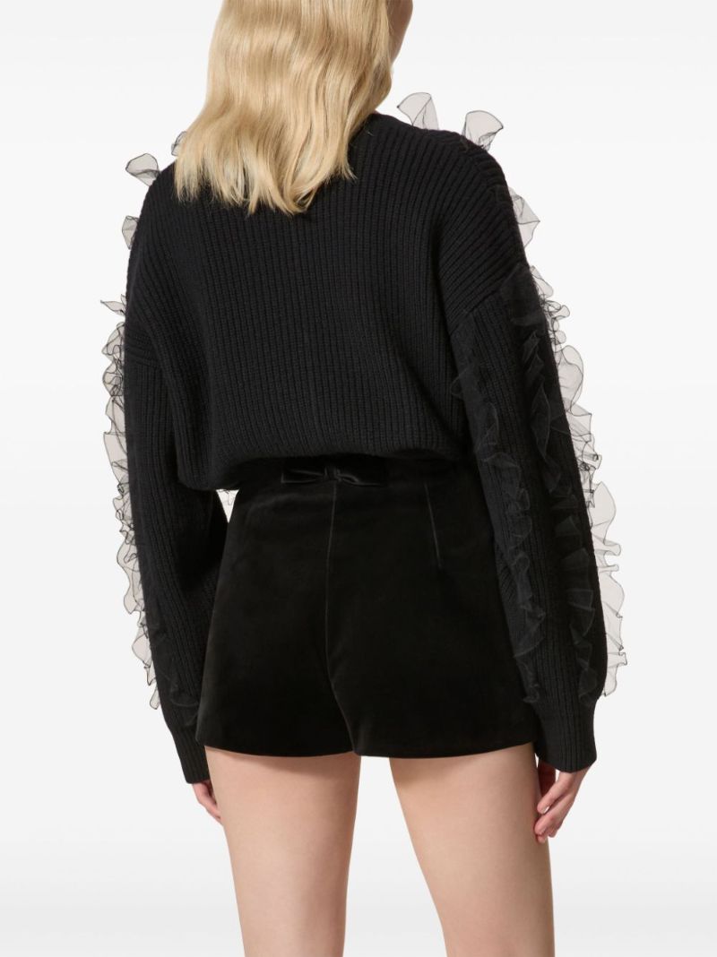 Black Ruffled Sweater