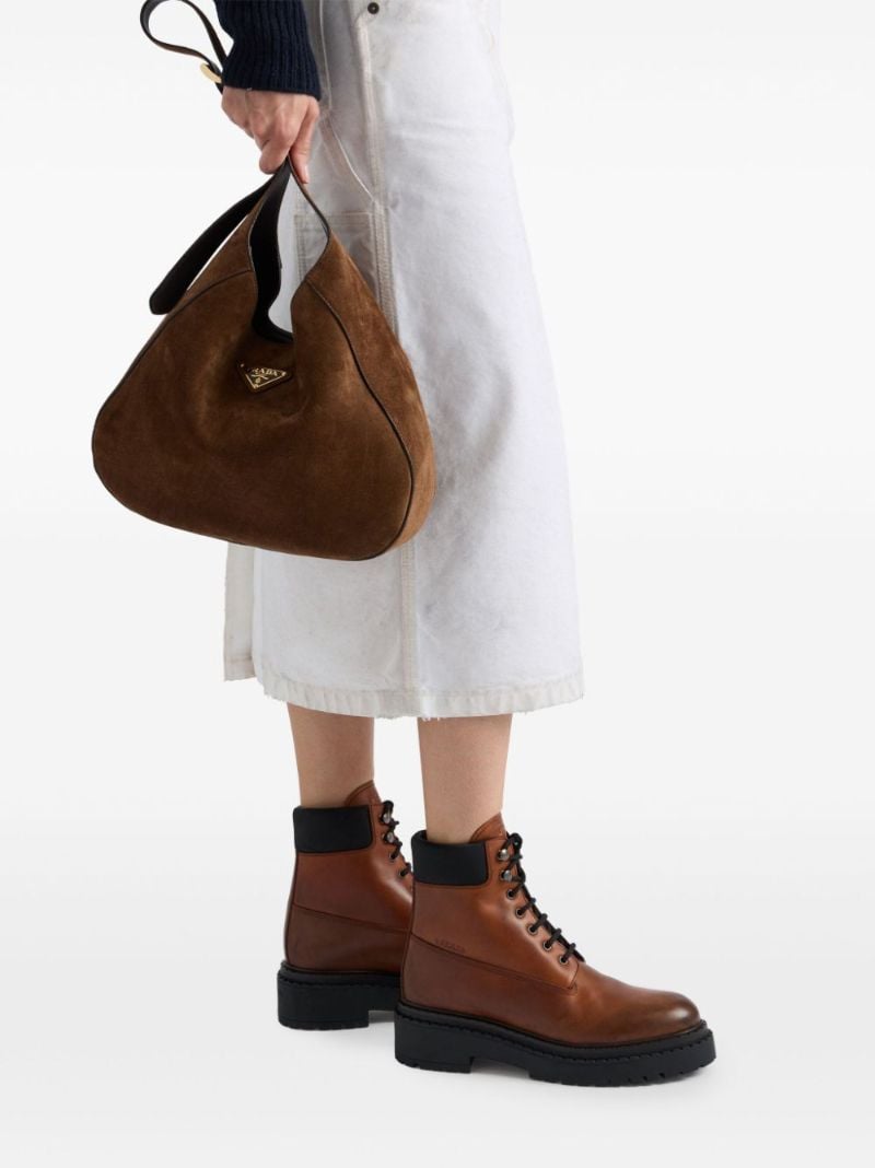 Logo-debossed Leather Boots