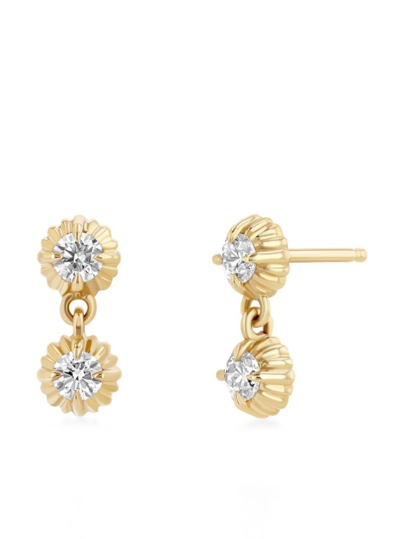 18k Yellow Gold Diamond Earrings