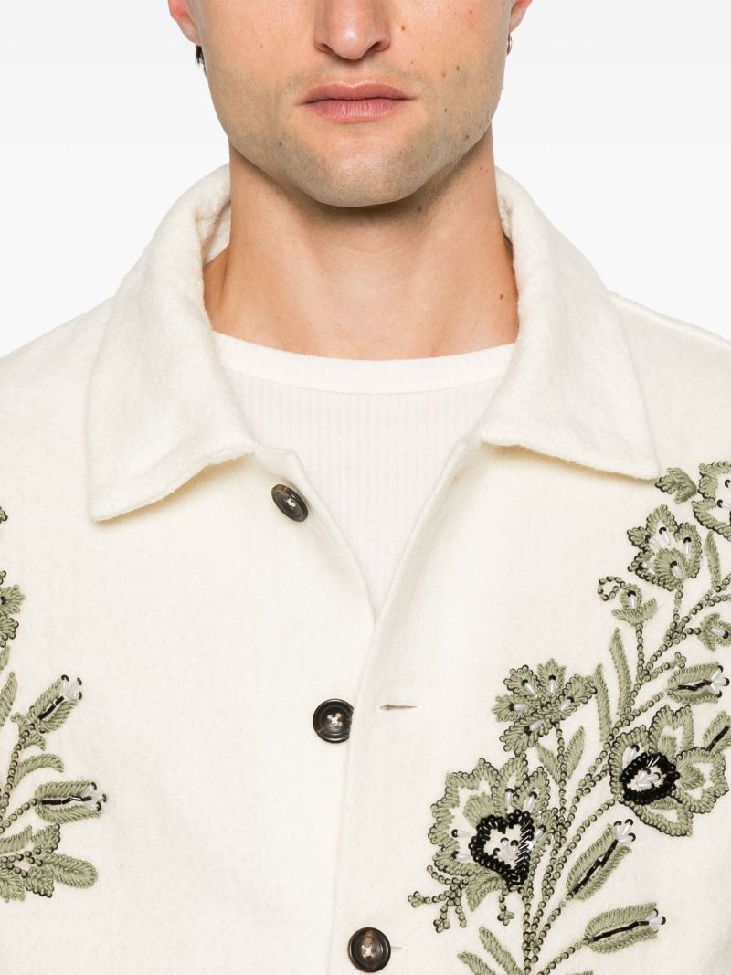 Floral-embroidered Bomber Jacket