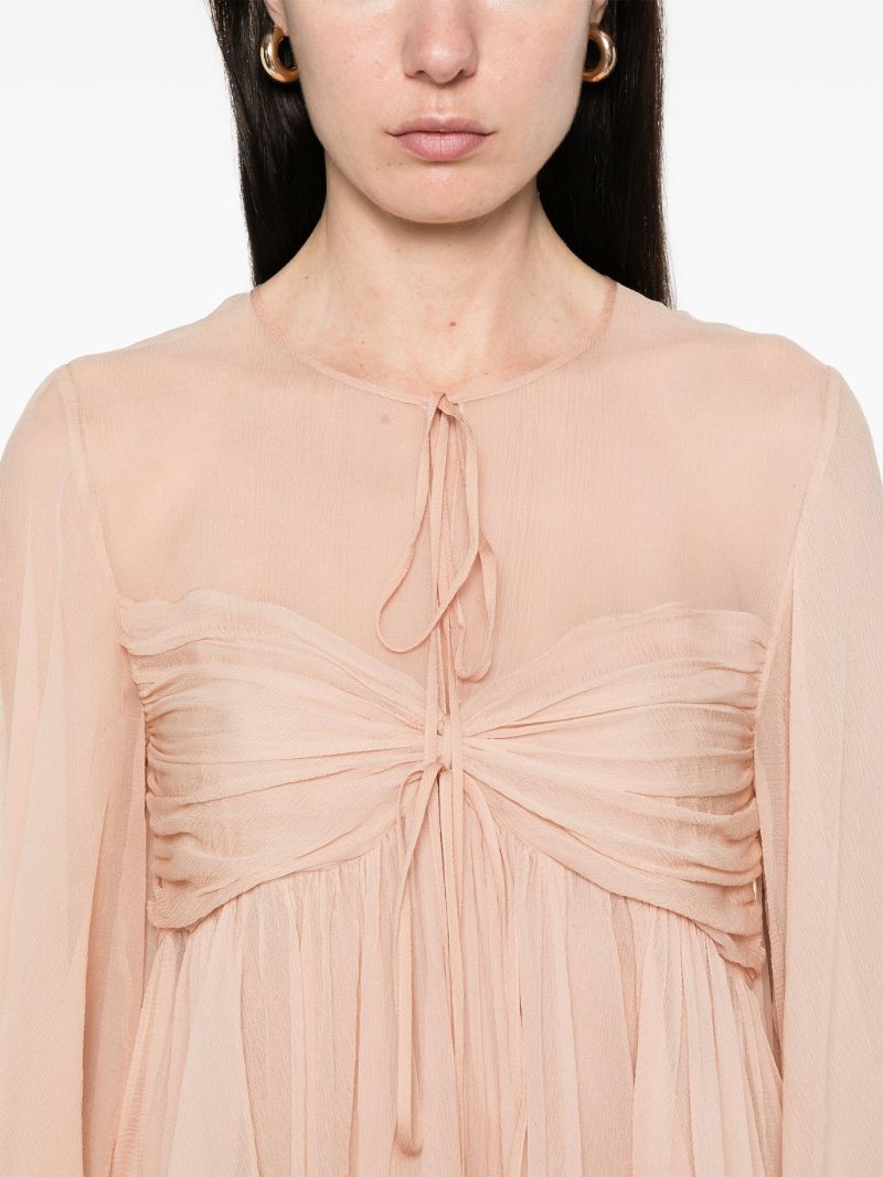 Pink Pleated Top