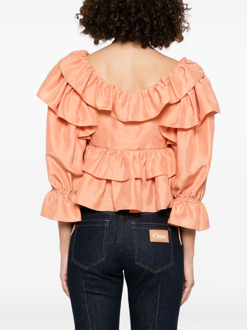 Ruffled Cropped Blouse