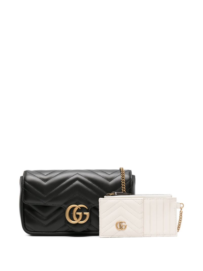 Black Gg Marmont Leather Chain Wallet