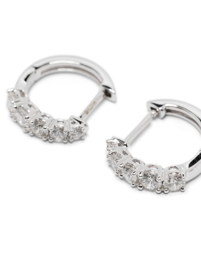 18k White Gold Graduated Diamond Hoop Earrings
