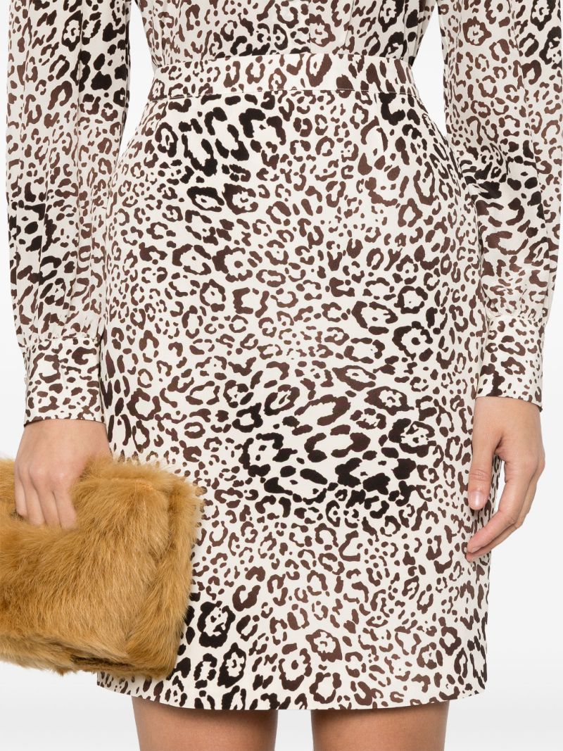 Leopard-print Silk Mini Skirt