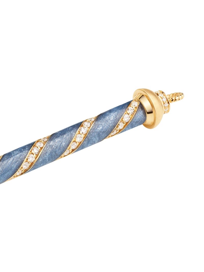 18k Yellow Gold Candy Cane Diamond Necklace