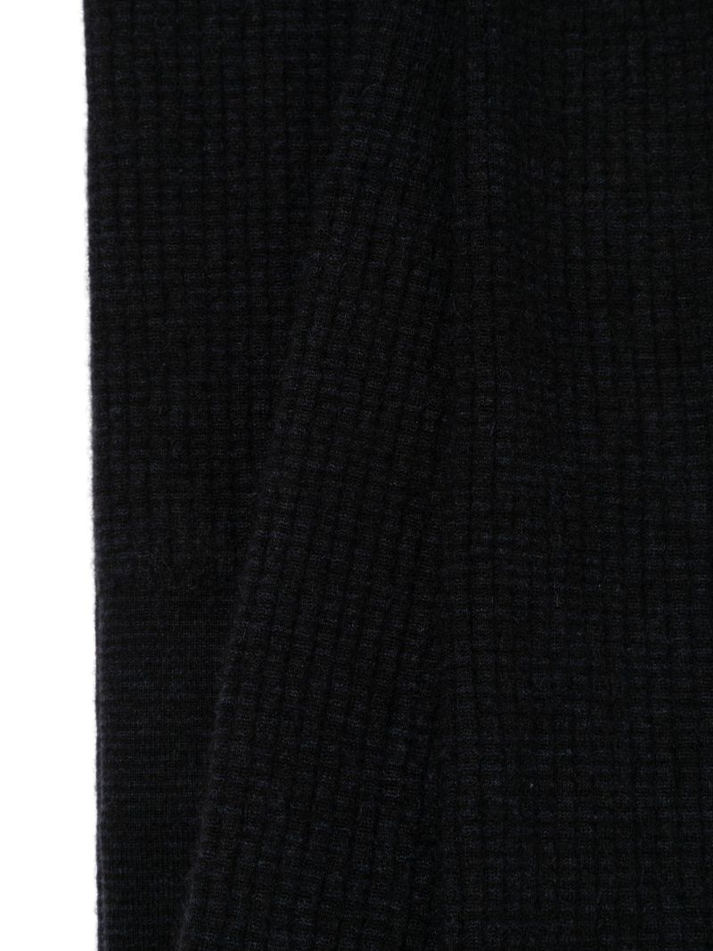 Blue Waffle-knit Scarf