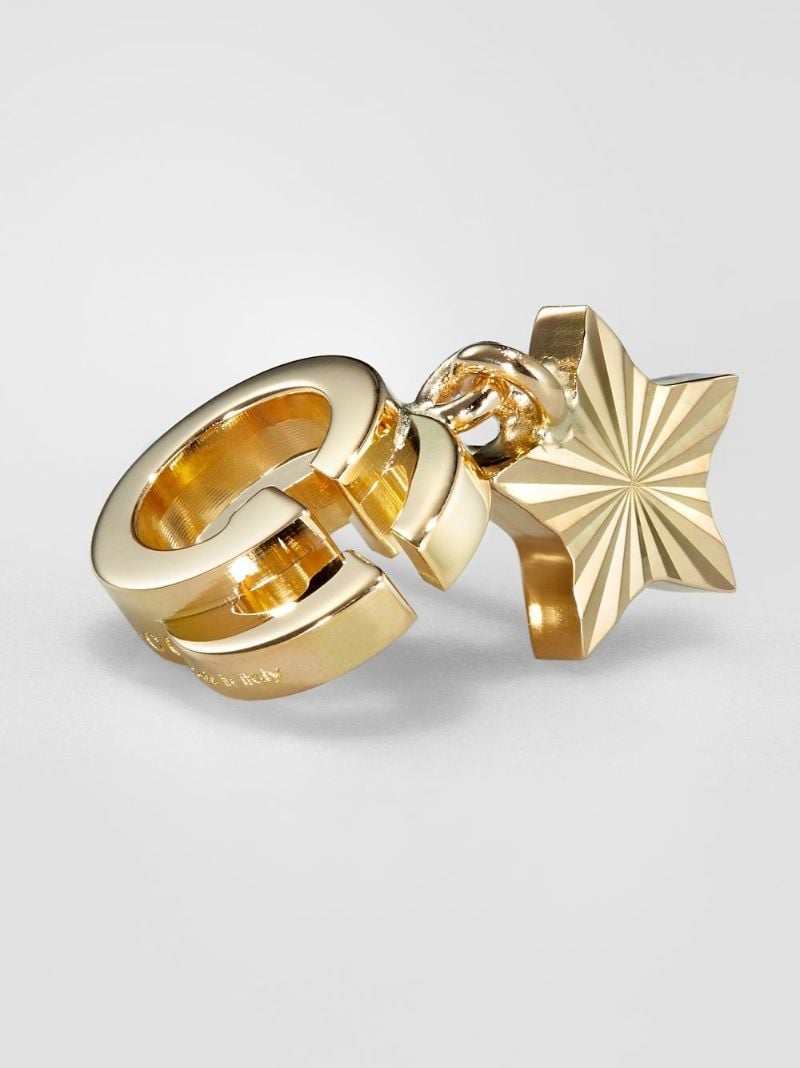 18k Yellow Gold Running Star Earrings