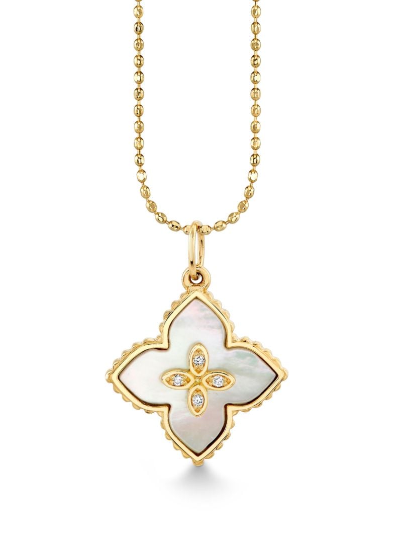 14k Yellow Gold Moroccan Flower Necklace