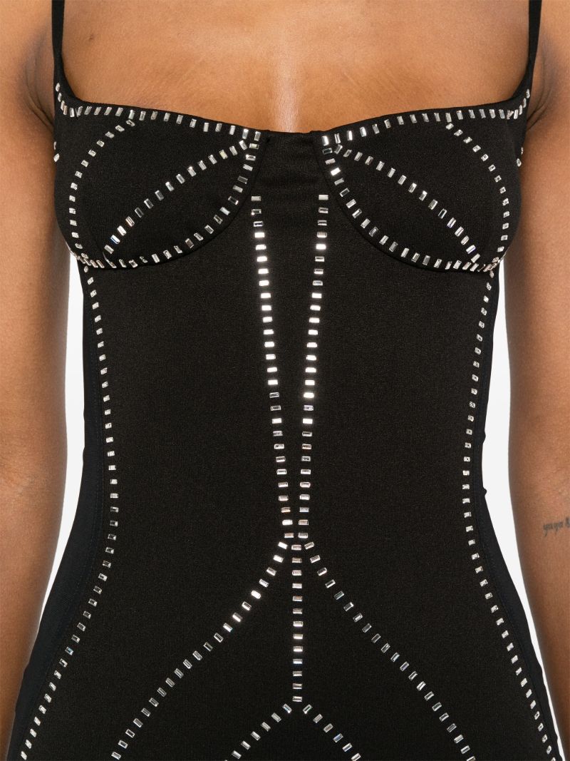 Black Rhinestone-embellished Dress