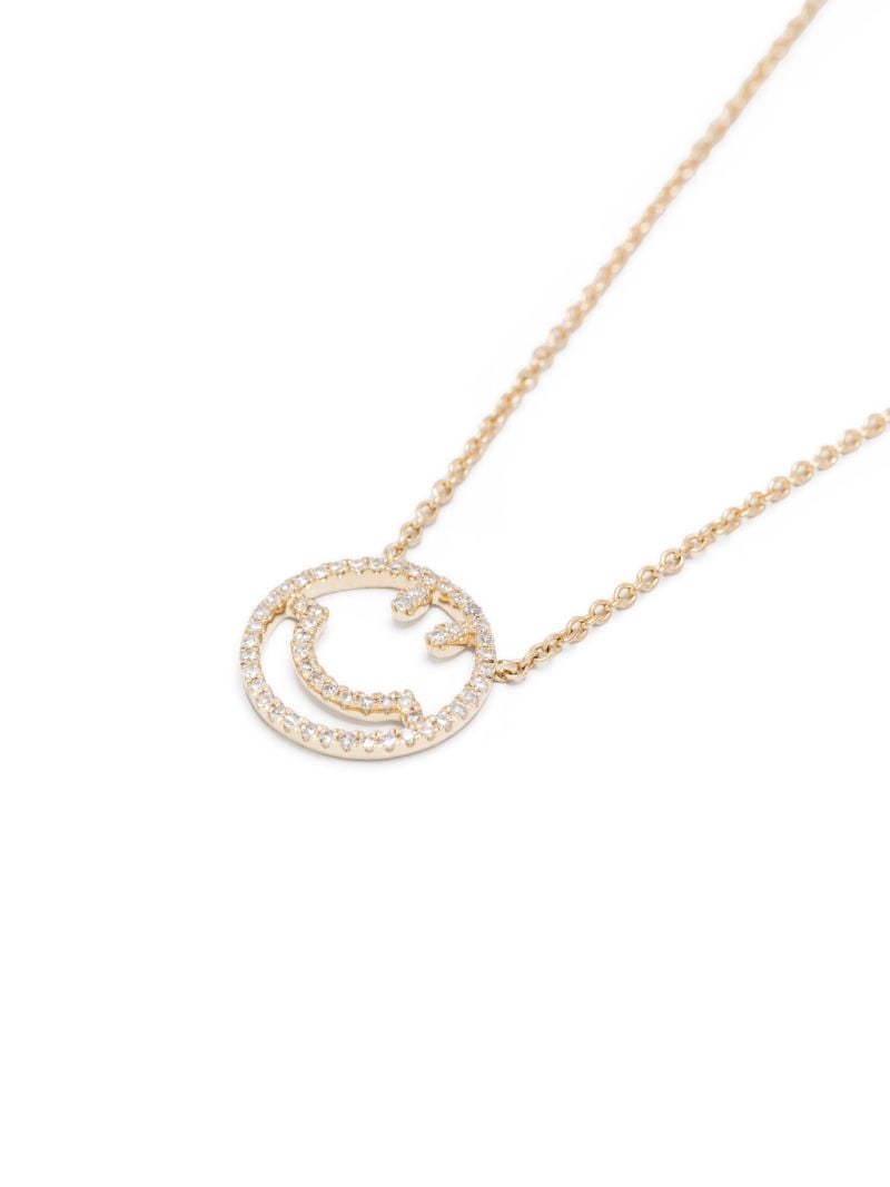 14kt Yellow Gold Smile Diamond Necklace