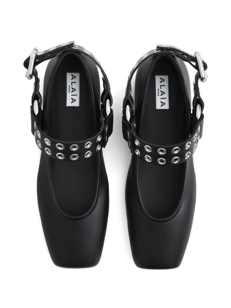 Black Biker Ballet Flats