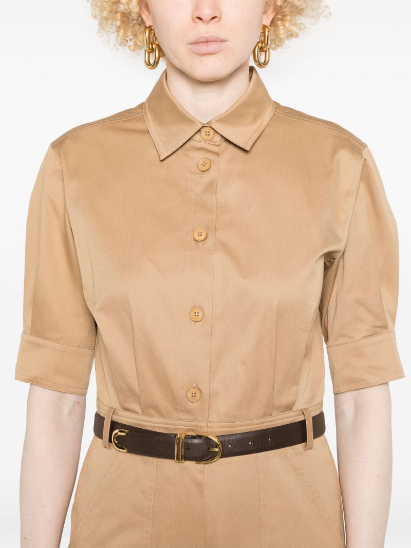 Brown Buttoned-up Jumpsuit