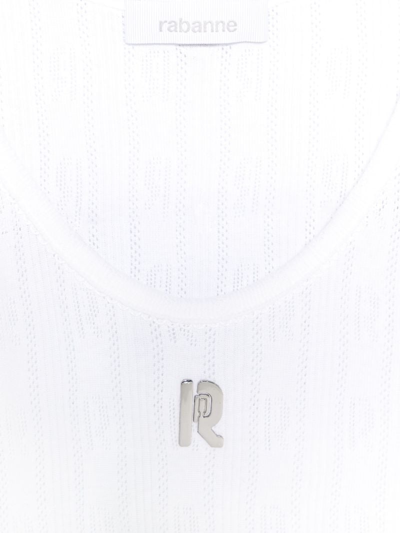 White Logo-plaque Tank Top