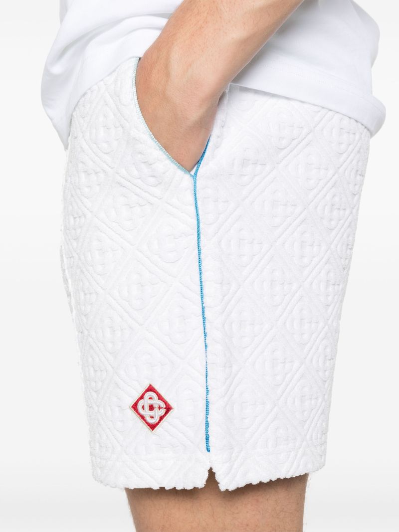 White Tennis Stripe Shorts