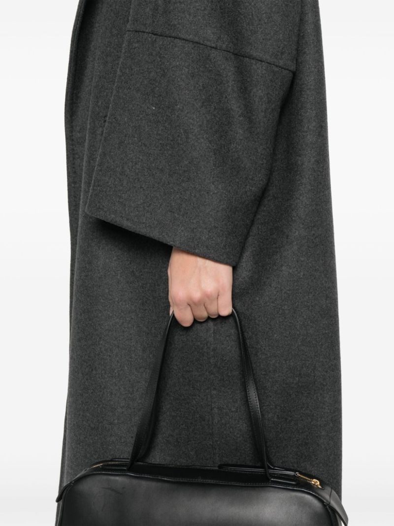 MÃ_x0083_©lange-effect Single-breasted Coat
