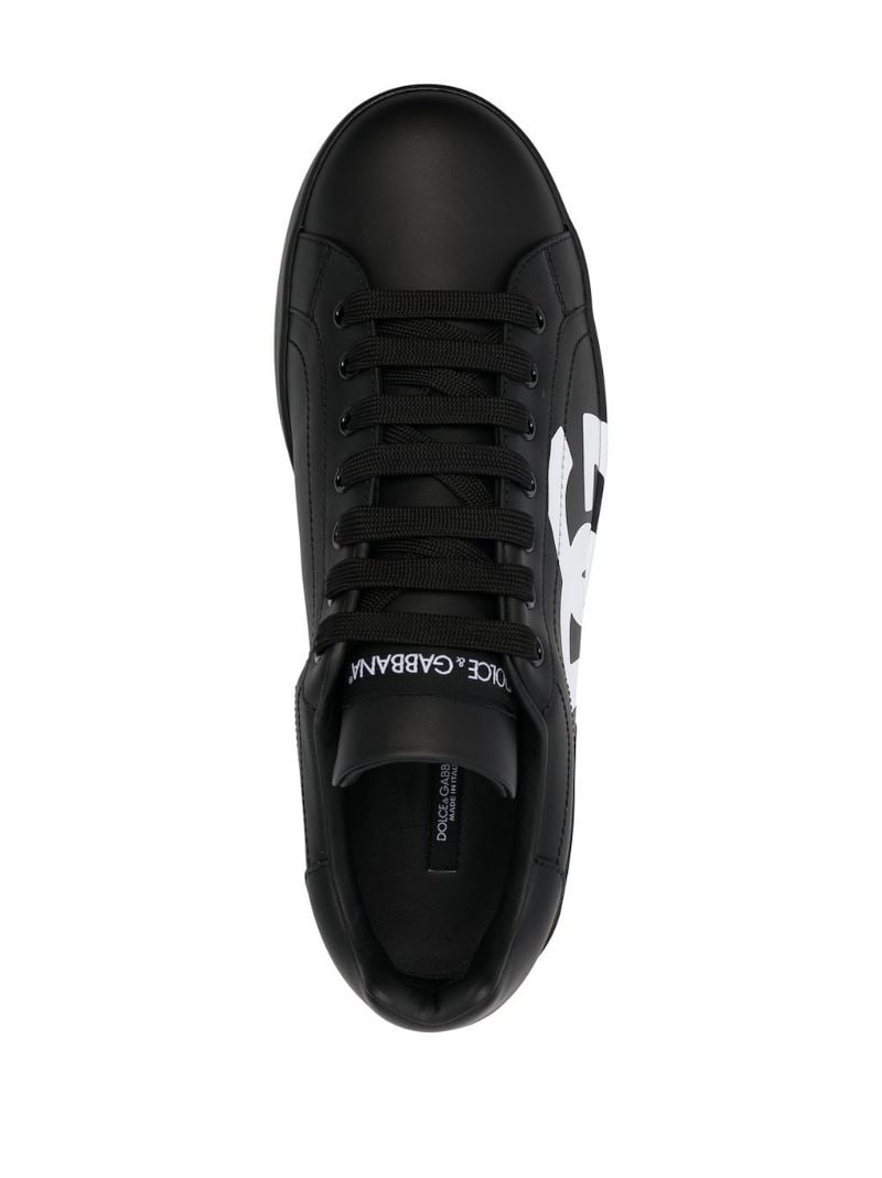 Black Portofino Leather Sneakers