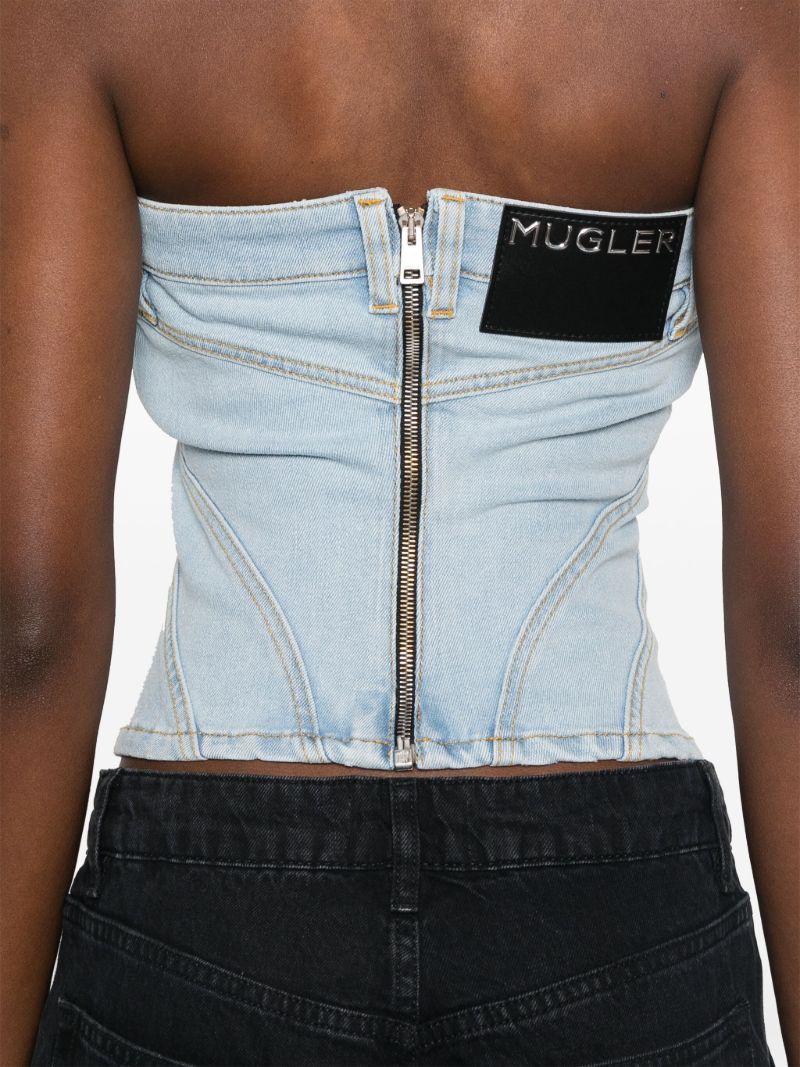 Blue Denim Bustier Top