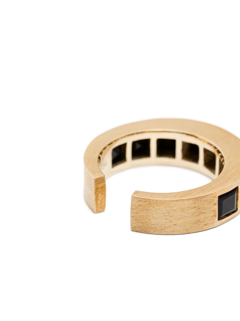 9k Yellow Gold Arch Onyx Ring