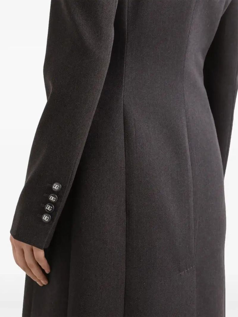 Grey Double-breasted Wool Coat