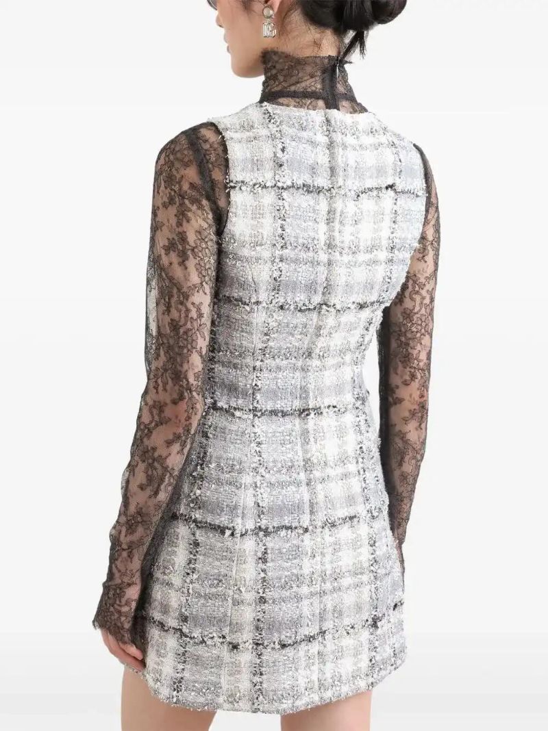 Grey Lurex Tweed Dress