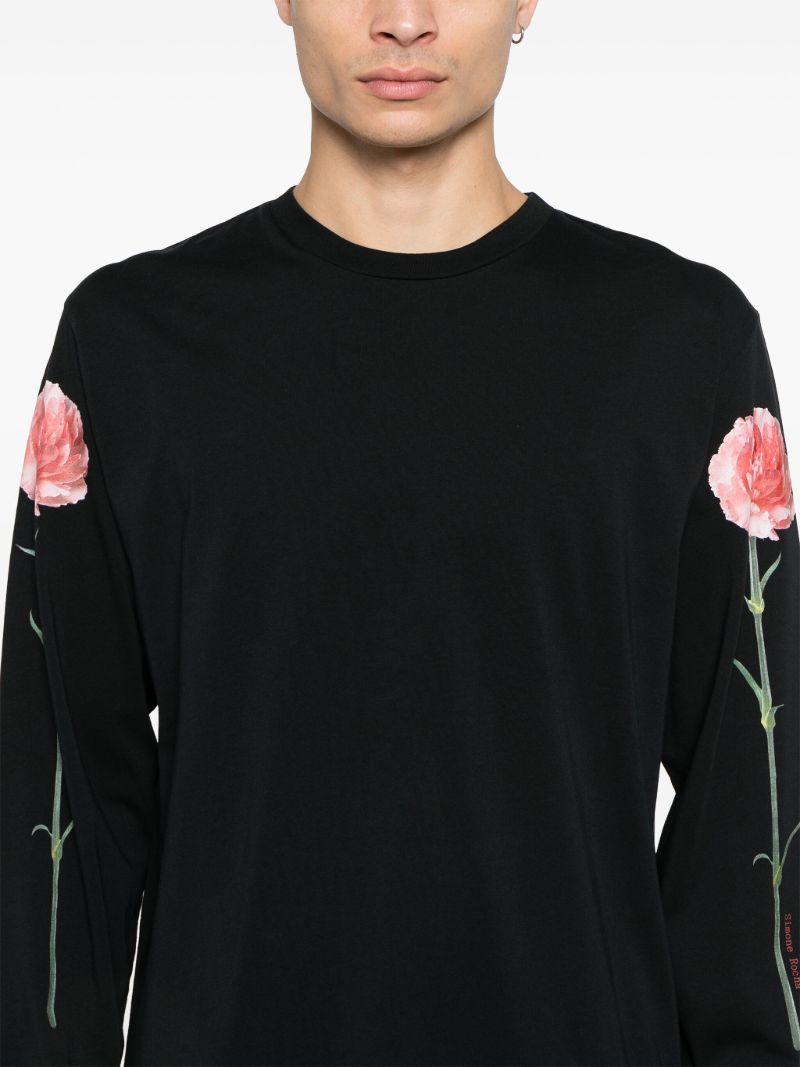 Carnation-print T-shirt