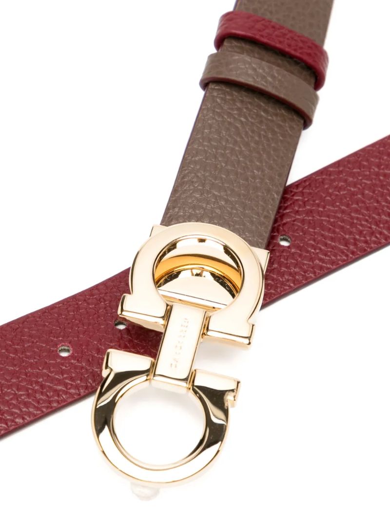 Brown Reversible Leather Gancini Belt