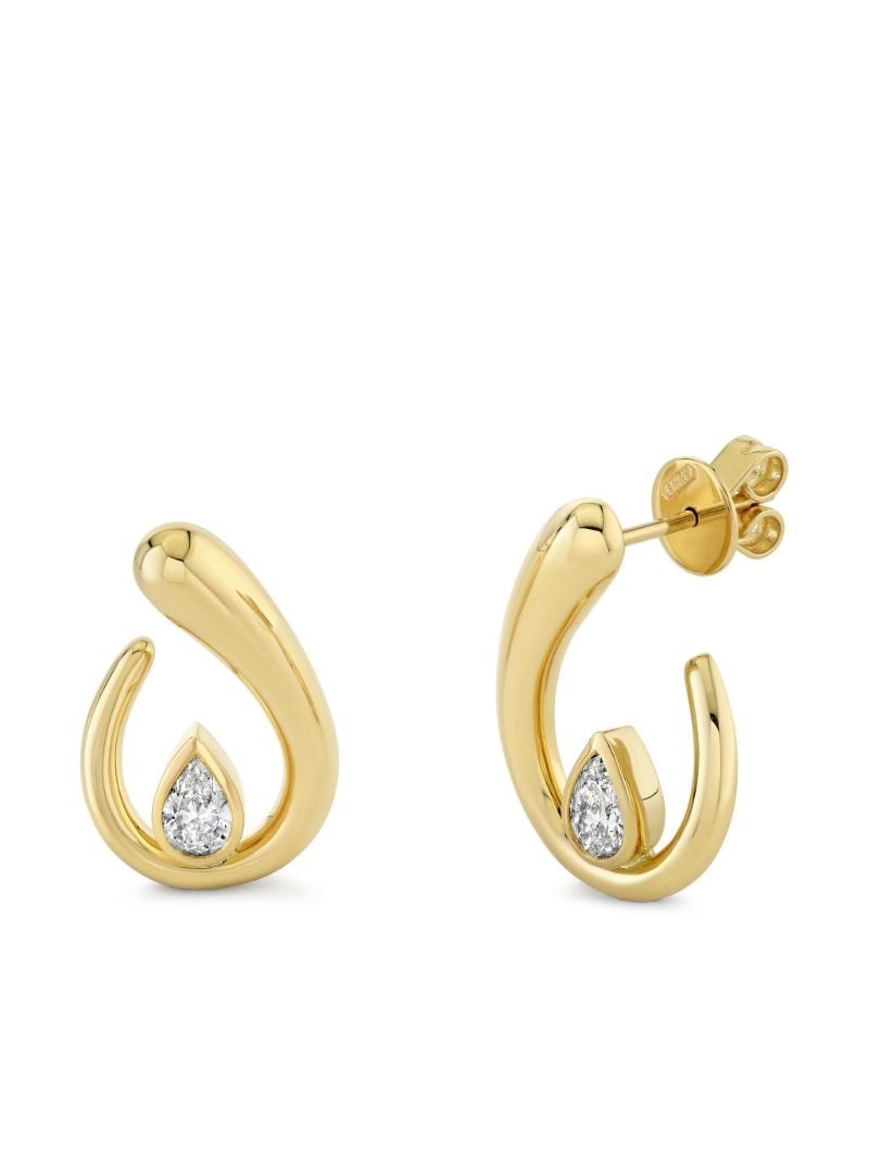 18k Yellow Gold Loop Diamond Earrings