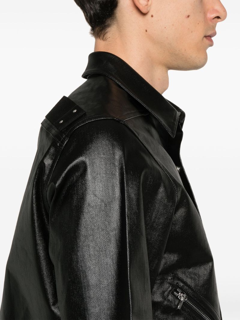 Black Waxed-effect Jacket