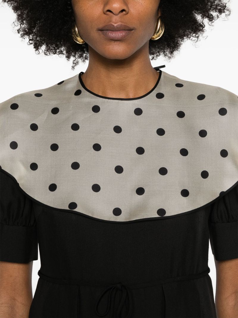 Black Polka Dot-collar Dress