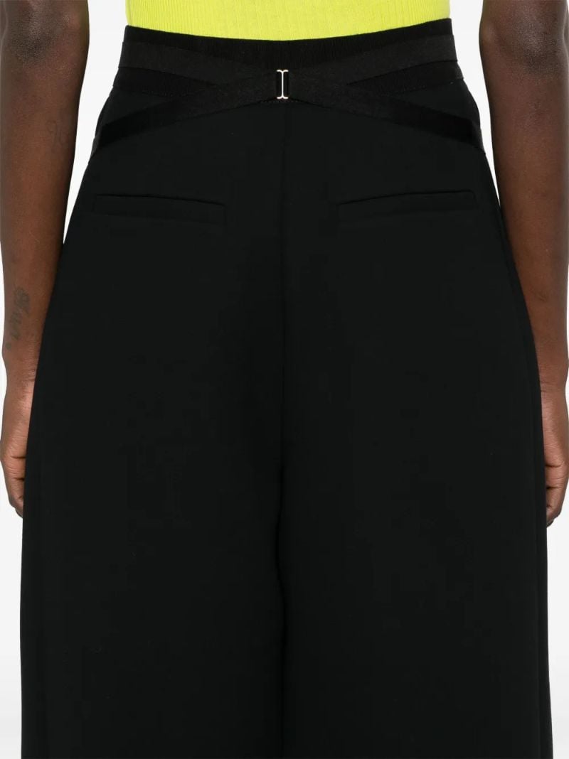 Black Wide-leg Crepe Trousers