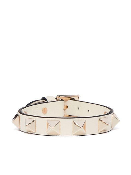 Neutral Rockstud Leather Bracelet
