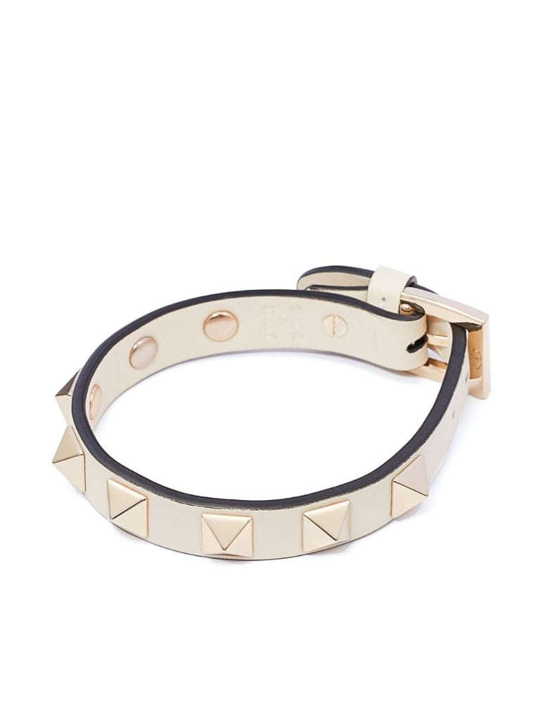 Neutral Rockstud Leather Bracelet