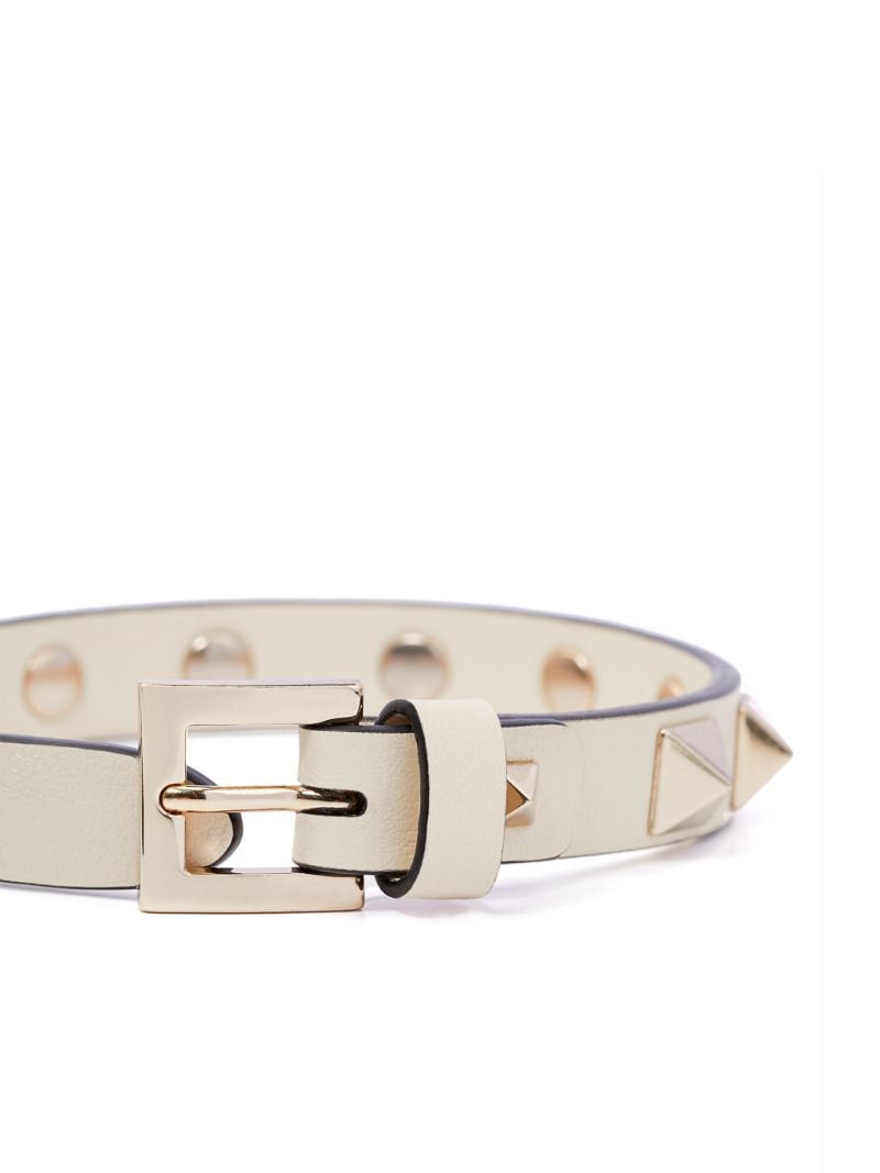 Neutral Rockstud Leather Bracelet