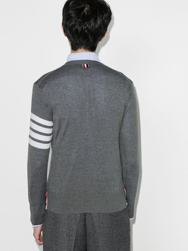 Grey 4-bar Stripe Wool Sweater