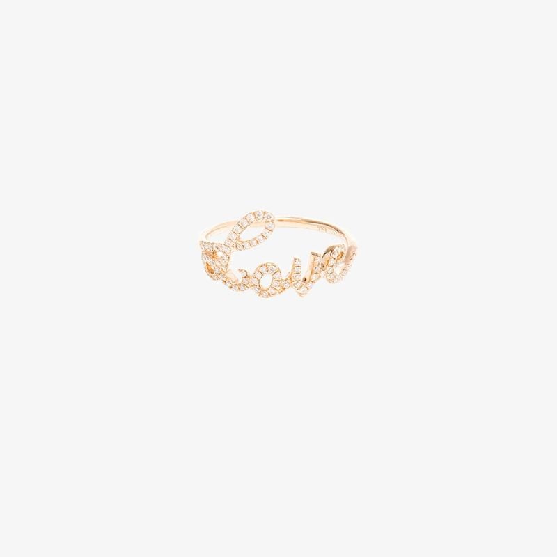 18k Yellow Gold Diamond Love Ring