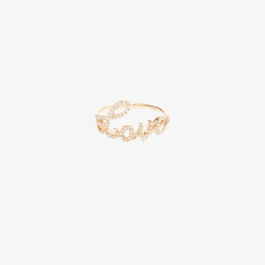 18k Yellow Gold Diamond Love Ring