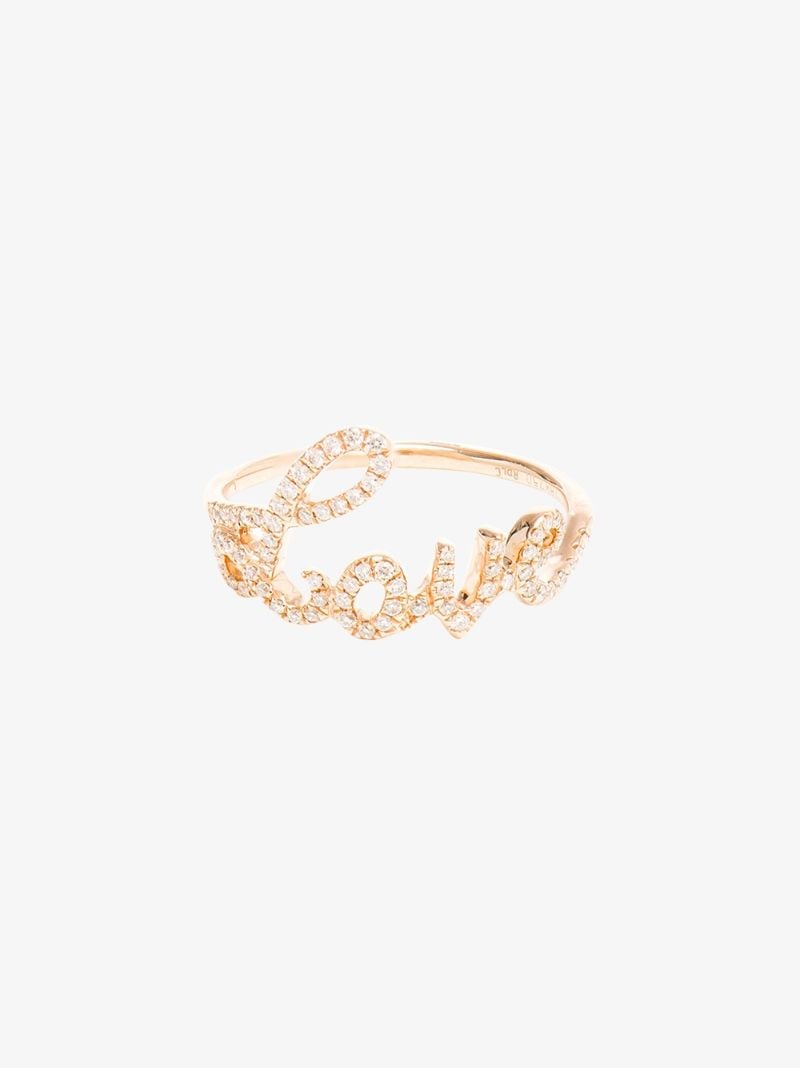 18k Yellow Gold Diamond Love Ring