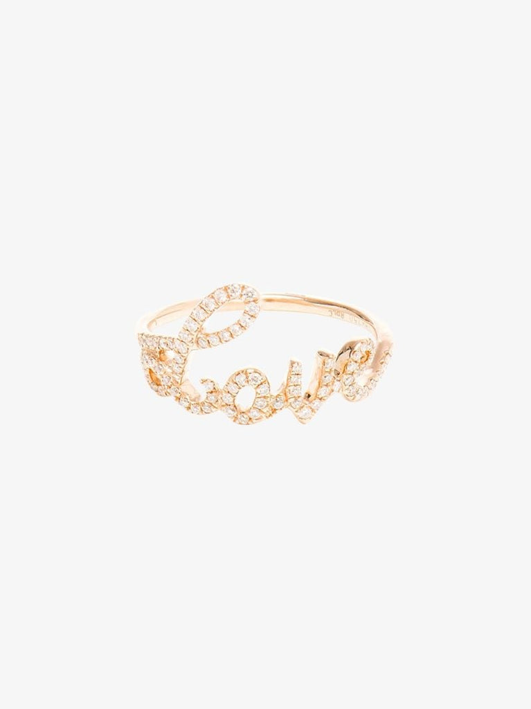 18k Yellow Gold Diamond Love Ring